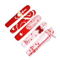 Ribboned Red Handmade  Nails-H006