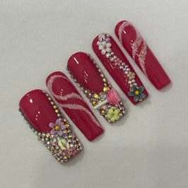 Hand painted diamond Nails【H44-1226】