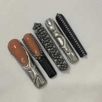 Dazzling Black diamond Nails【H44-1193】