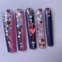Dazzling and Colorful Heart-shaped Nails【H43-1138】