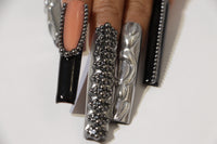 Dazzling Black diamond Nails【H44-1193】