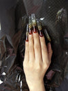 Coffee glaze full diamond manicure H020