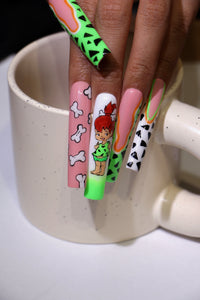 Flintstone hand drawn cartoon Nails【H43-1119】