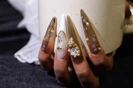 Tulip butterfly manicure【S43-1136】