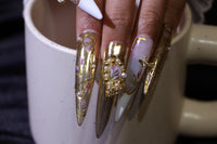 Tulip butterfly manicure【S43-1136】