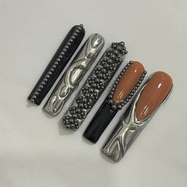 Dazzling Black diamond Nails【H44-1193】