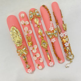 Long carving pattern Nails【new4522】