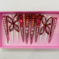 red butterfly Nails【new4523】